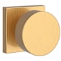 Baldwin Contemporary Passage Door Knob with Square Rose Lifetime Satin Brass