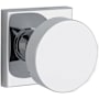 Baldwin Contemporary Passage Door Knob with Square Rose Polished Chrome