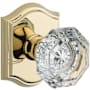 Baldwin Crystal Passage Door Knob with Arch Rose Lifetime Polished Brass