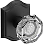 Baldwin Crystal Passage Door Knob with Arch Rose Satin Black