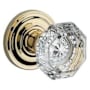 Baldwin Crystal Passage Door Knob with Round Rose Lifetime Polished Brass