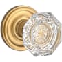 Baldwin Crystal Passage Door Knob with Round Rose Lifetime Satin Brass