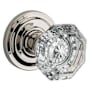 Baldwin Crystal Passage Door Knob with Round Rose Polished Nickel