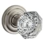 Baldwin Crystal Passage Door Knob with Round Rose Satin Nickel