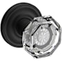 Baldwin Crystal Passage Door Knob with Round Rose Satin Black
