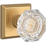 Baldwin Crystal Passage Door Knob with Square Rose Lifetime Satin Brass