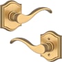 Baldwin Curve Passage Leverset with Traditional Arch Rose Lifetime Satin Brass