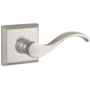 Baldwin Curve Passage Leverset with Traditional Square Rose Satin Nickel