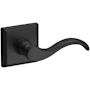 Baldwin Curve Passage Leverset with Traditional Square Rose Satin Black