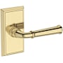 Baldwin Dunsmoor Passage Door Lever Set with Chamfered 5" Rose from the Reserve Collection Non-Lacquered Brass