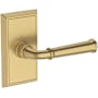 Baldwin Dunsmoor Passage Door Lever Set with Chamfered 5" Rose from the Reserve Collection Lifetime Satin Brass