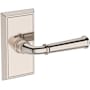 Baldwin Dunsmoor Passage Door Lever Set with Chamfered 5" Rose from the Reserve Collection Lifetime Polished Nickel