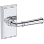 Baldwin Dunsmoor Passage Door Lever Set with Chamfered 5" Rose from the Reserve Collection Polished Chrome