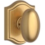 Baldwin Ellipse Passage Door Knob with Arch Rose Lifetime Satin Brass