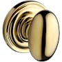 Baldwin Ellipse Passage Door Knob with Round Rose Lifetime Polished Brass