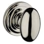 Baldwin Ellipse Passage Door Knob with Round Rose Lifetime Polished Nickel
