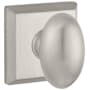 Baldwin Ellipse Passage Door Knob with Square Rose Satin Nickel