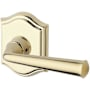 Baldwin Federal Passage Leverset with Traditional Arch Rose Lifetime Polished Brass
