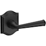 Baldwin Federal Passage Leverset with Traditional Arch Rose Satin Black