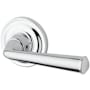 Baldwin Federal Passage Leverset with Traditional Round Rose Polished Chrome