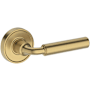 Baldwin La Conner Passage Door Lever Set with Recessed Round Rose from the Reserve Collection Lifetime Satin Brass