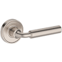 Baldwin La Conner Passage Door Lever Set with Recessed Round Rose from the Reserve Collection Satin Nickel