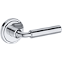 Baldwin La Conner Passage Door Lever Set with Stepped Round Rose from the Reserve Collection Polished Chrome