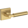 Baldwin Lake Forest Passage Door Lever Set with Contemporary Square Rose from the Reserve Collection Lifetime Satin Brass