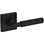 Baldwin Lake Forest Passage Door Lever Set with Contemporary Square Rose from the Reserve Collection Satin Black