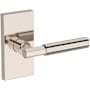 Baldwin Riddling Passage Door Lever Set with Contemporary 5" Rose from the Reserve Collection Lifetime Polished Nickel