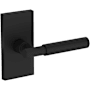 Baldwin Riddling Passage Door Lever Set with Contemporary 5" Rose from the Reserve Collection Satin Black