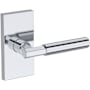 Baldwin Riddling Passage Door Lever Set with Contemporary 5" Rose from the Reserve Collection Polished Chrome