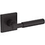 Baldwin Riddling Passage Door Lever Set with Stepped Square Rose from the Reserve Collection Venetian Bronze