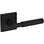 Baldwin Riddling Passage Door Lever Set with Stepped Square Rose from the Reserve Collection Satin Black