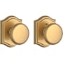 Baldwin Round Passage Door Knob with Arch Rose Lifetime Satin Brass