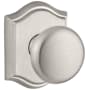 Baldwin Round Passage Door Knob with Arch Rose Satin Nickel