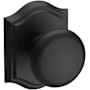 Baldwin Round Passage Door Knob with Arch Rose Satin Black
