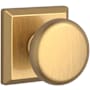 Baldwin Round Passage Door Knob with Square Rose Lifetime Satin Brass