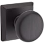 Baldwin Round Passage Door Knob with Square Rose Venetian Bronze