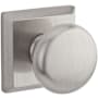Baldwin Round Passage Door Knob with Square Rose Satin Nickel
