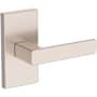 Baldwin Sharpewood Passage Door Lever Set with Contemporary 5" Rose from the Reserve Collection Satin Nickel