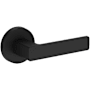 Baldwin Sharpewood Passage Door Lever Set with Contemporary Round Rose from the Reserve Collection Satin Black