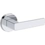 Baldwin Sharpewood Passage Door Lever Set with Contemporary Round Rose from the Reserve Collection Polished Chrome