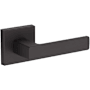 Baldwin Sharpewood Passage Door Lever Set with Contemporary Square Rose from the Reserve Collection Venetian Bronze