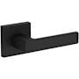 Baldwin Sharpewood Passage Door Lever Set with Contemporary Square Rose from the Reserve Collection Satin Black