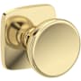 Baldwin Solvang Passage Door Knob Set with Soft Square Rose from the Reserve Collection Non-Lacquered Brass