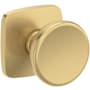 Baldwin Solvang Passage Door Knob Set with Soft Square Rose from the Reserve Collection Lifetime Satin Brass