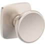 Baldwin Solvang Passage Door Knob Set with Soft Square Rose from the Reserve Collection Satin Nickel