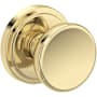Baldwin Solvang Passage Door Knob Set with Stepped Round Rose from the Reserve Collection Non-Lacquered Brass