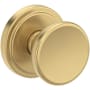 Baldwin Solvang Passage Door Knob Set with Stepped Round Rose from the Reserve Collection Lifetime Satin Brass